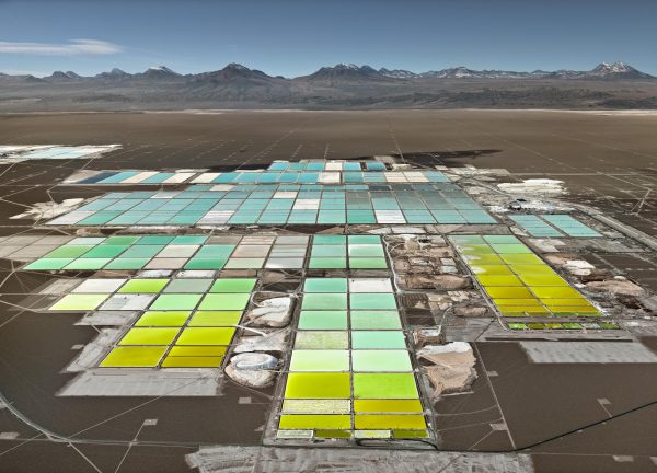 Edward Burtynsky, Lithium Mines #1, Salt Flats, Atacama Desert, Chile, 2017 pigment inkjet print. Courtesy of the artist and Nicholas Metivier Gallery, Toronto